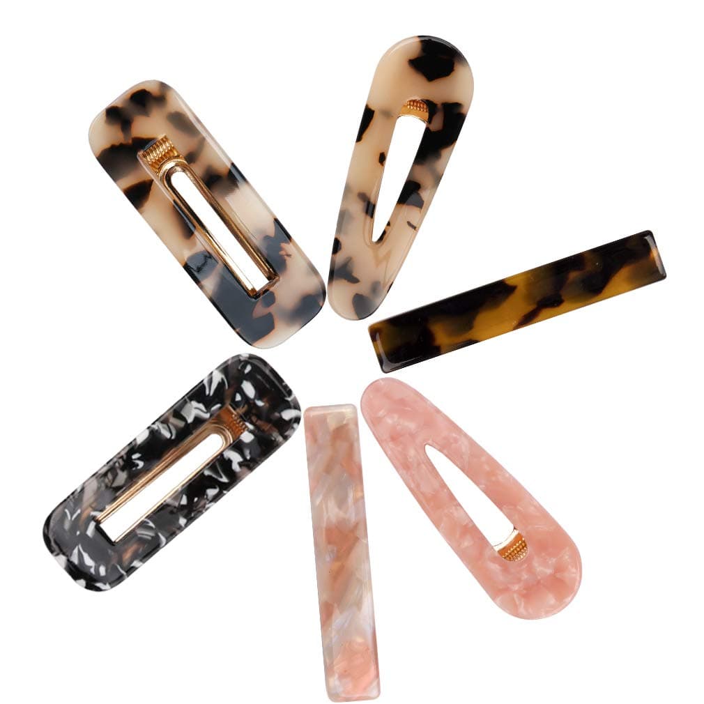 Todder Acrylic Resin Hair Clips Set, Geometric Alligator Leopard Hair Clips, Fashion Hair Pins for Women, Ladies and Girls Headwear, Non-Slip Hair Accessories for Party Daily Hair Styling