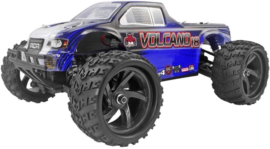 Redcat Racing Volcano-18 V2 Electric Monster Truck with Waterproof Electronics (1/18th Scale), Blue
