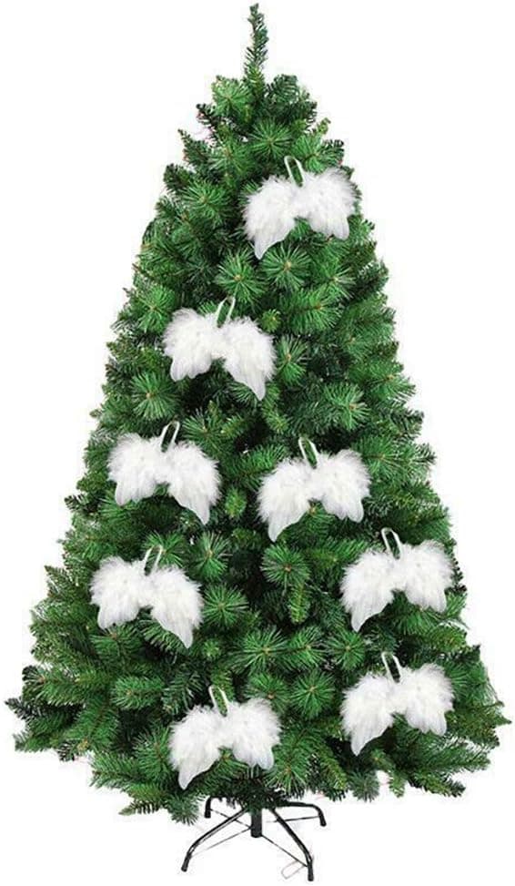 MNTT Angel White Feather Wing,Lovely for Christmas Tree Wedding Party Home Decoration Hanging Ornament(8X6cm)