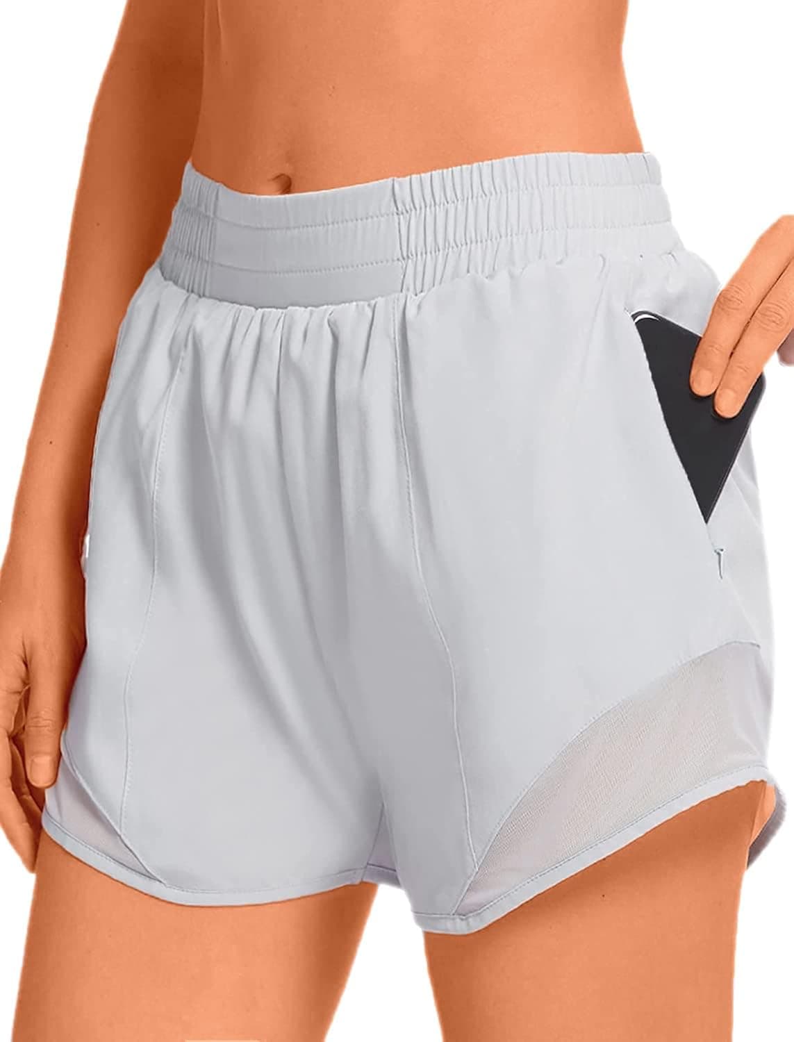 Tremaker Women's 2 in 1 Running Workout Shorts Hight Wasit Gym Yoga Jogging Athletic Shorts with Pockets