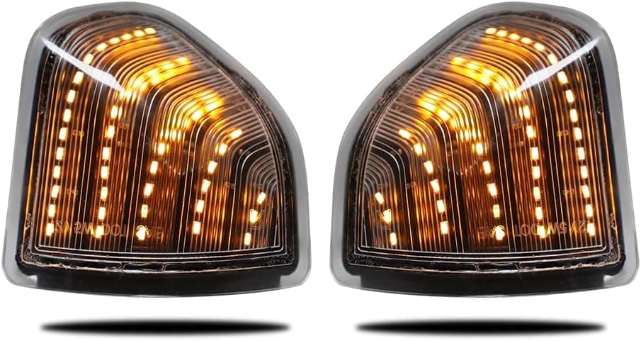 Dynamic Turn Signal Light Left and Right Sequential LED Side Mirror Lamps Clear Cover Lens for 68302828AA 68302829AA Compatible with 2010-2018 Do dge Ram 1500 2500 3500 4500 5500