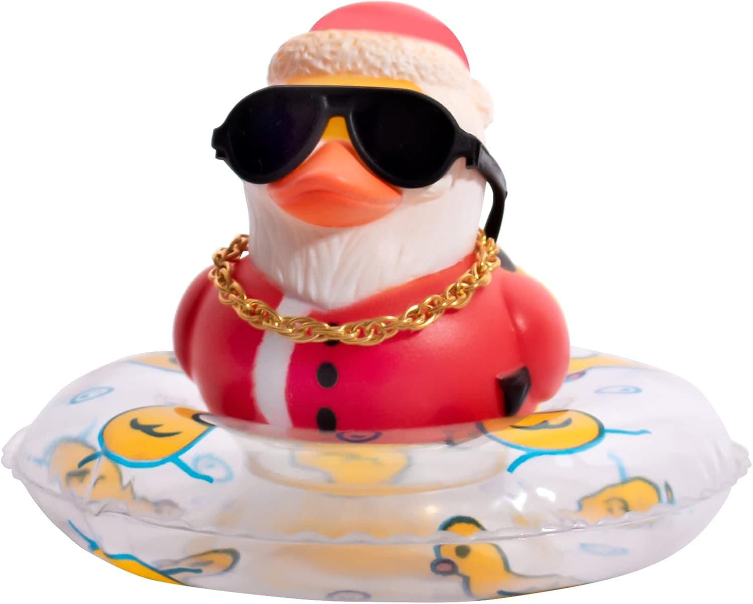 Car Duck for Dashboard Decorations - Duck for Car Dashboard Decorations Rubber Duck Car Ornament with Necklace - Red