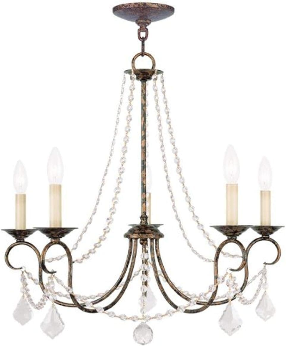 Livex Lighting 6515-71 Pennington 5 Light Chandelier, Hand Applied Venetian Golden Bronze