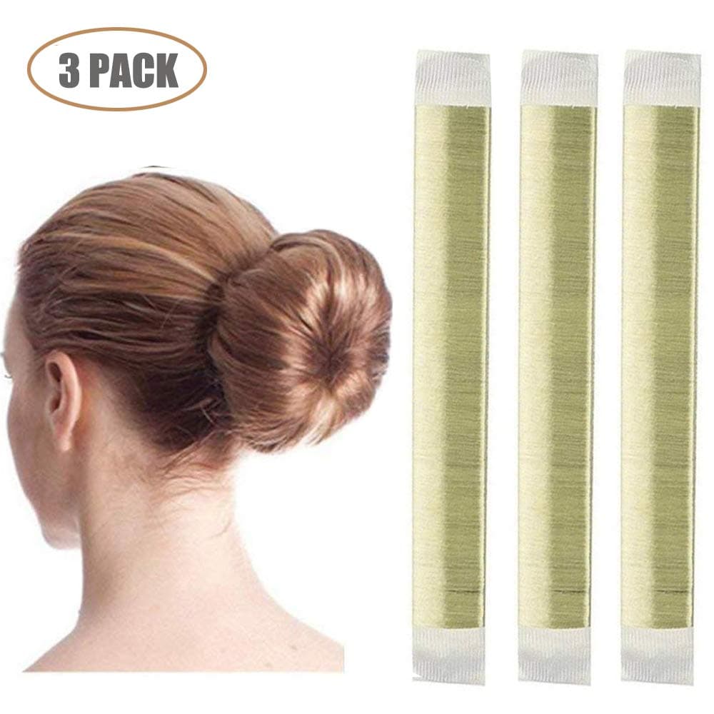 Aisonbo Magic Hair Bun Maker 3 PACK French Twist Donut Maker Easy Perfect Bun for Women Girls, DIY Hair Bun Making Hair Styling For Ballet, Wedding, Yoga, Dancing, Party (Blonde)