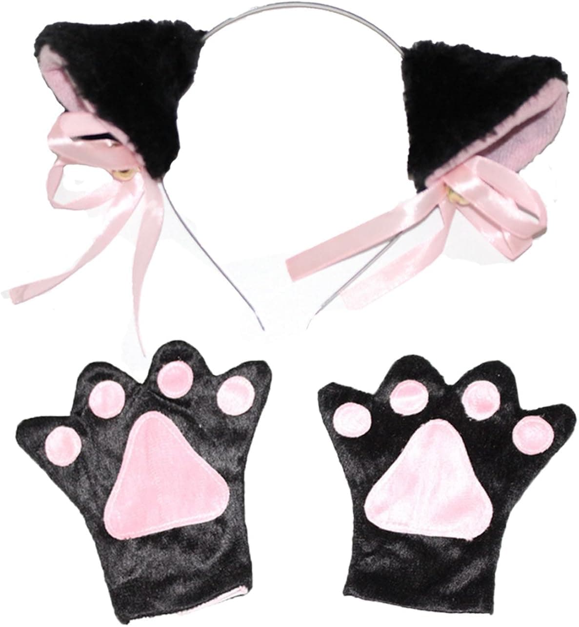 Halloween Costume Set Party Cosplay Dress up,Cute Costume for Kids Girls/Boys (Black Hair Band+Paws)