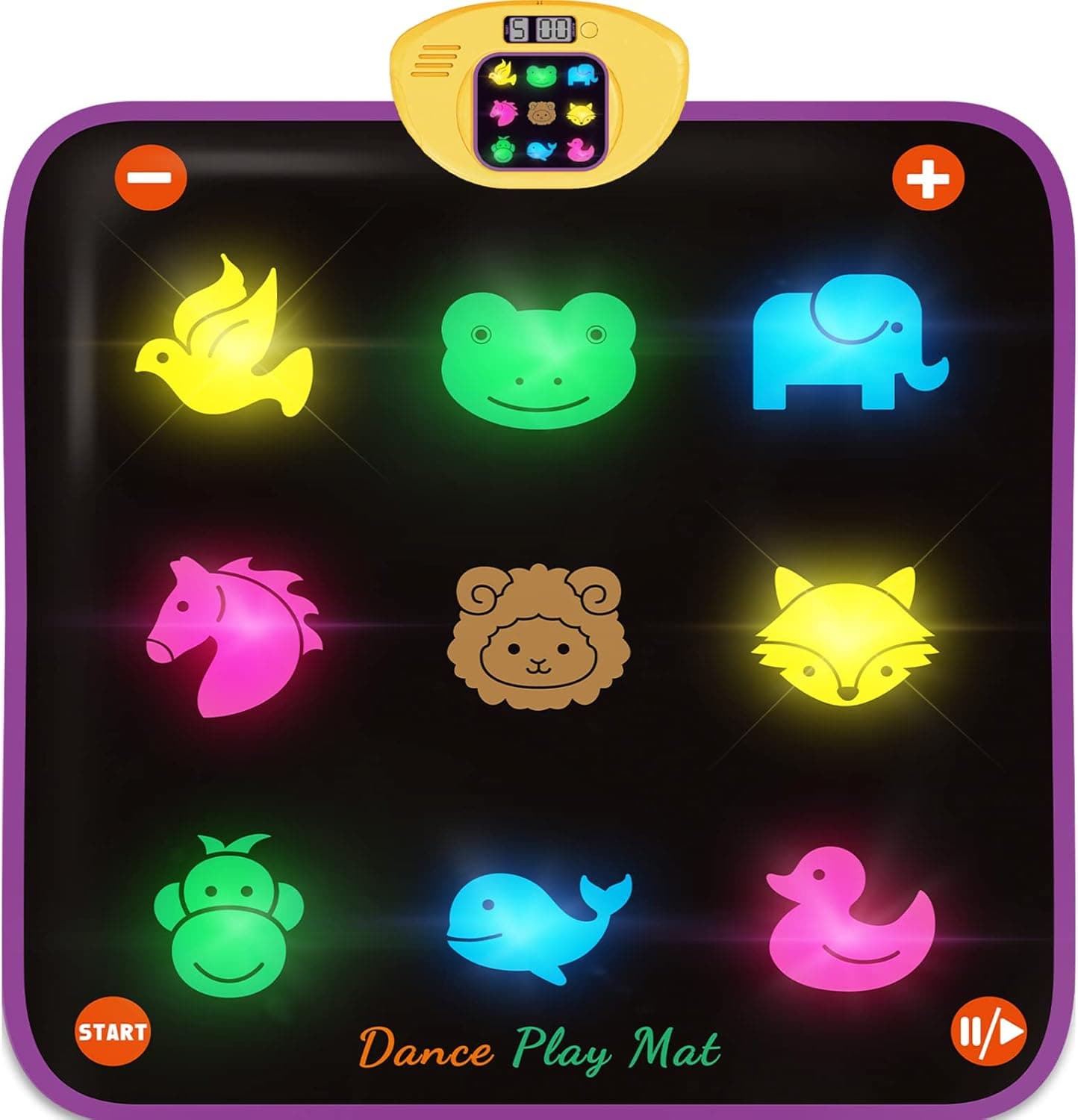 Dance Mat for Kids Ages 4-8, Electronic Dance Pad Game for Girls Ages 8-12 with Light Up Button, Dance Toys with 5 Challenge Levels, Built-in Music, Birthday Gifts for 3 4 5 6 7 8 9+ Year Old Girls