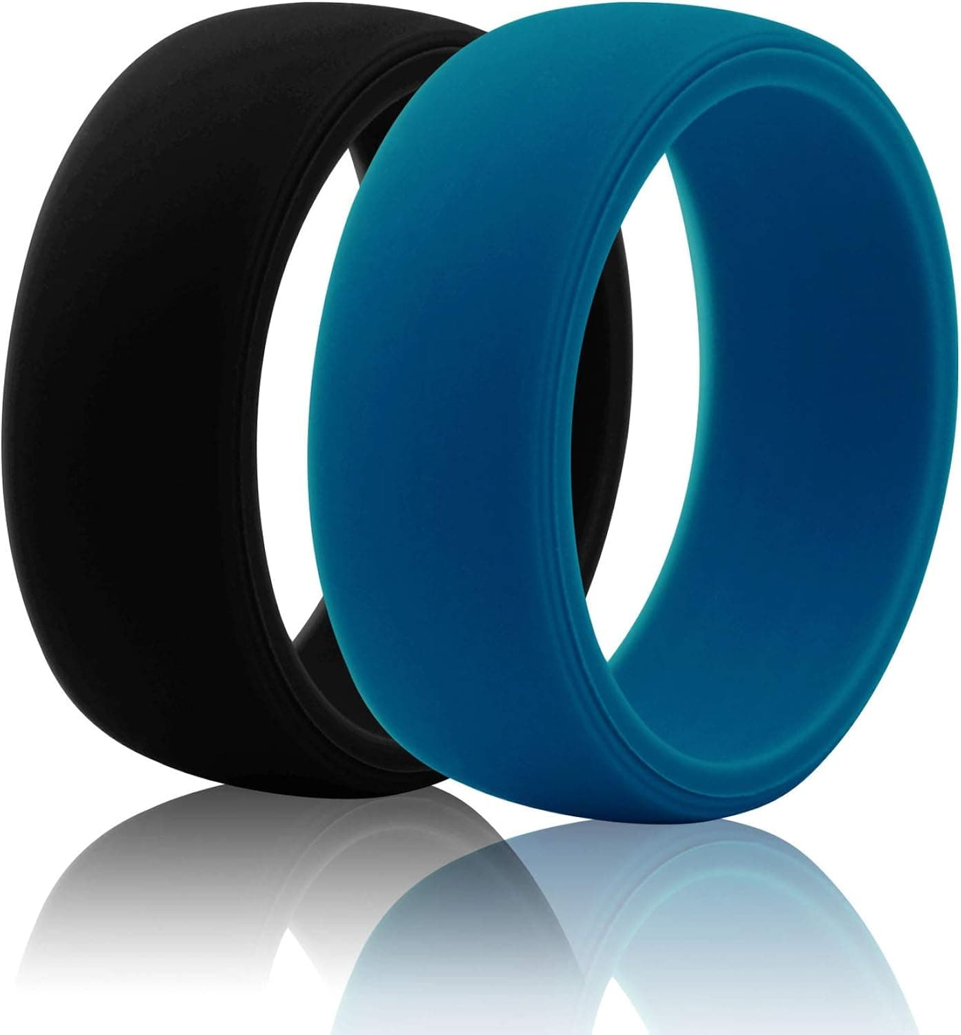 Silicone wedding ring, rubber wedding ring, 3 packs, 3 style combinations. A variety of colors-wine red silicone ring, gray ring, dark green rubber ring, dark purple, blue soft wedding silicone ring.