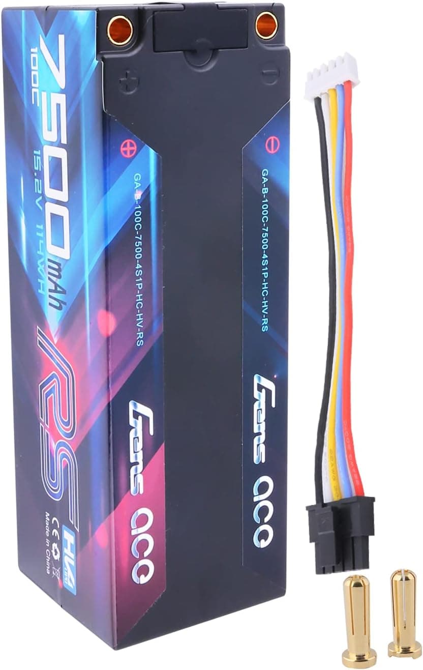 Gens ace 7500mAh 4S1P HardCase 100C 15.2V Lipo Battery Pack #50 for RC Cars Racing Series