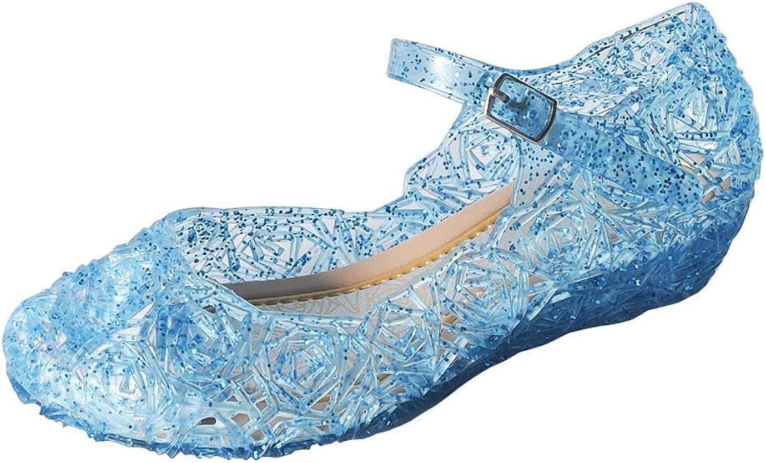 YIBLBOX Princess Girls Queen Dress Up Cosplay Jelly Shoes for Kids Toddler Dance Party Sandals Mary Janes