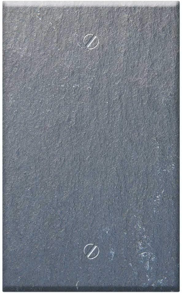 Single-Gang Blank Wall Plate Cover - Slate Structure Fund Grey Metamorph Rock