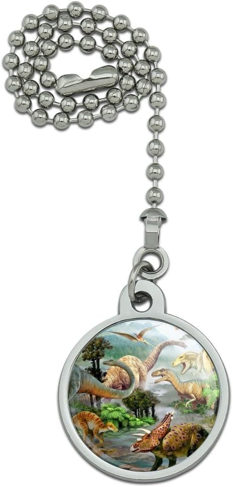GRAPHICS & MORE Dinosaur Jurassic Dinoscape Ceiling Fan and Light Pull Chain