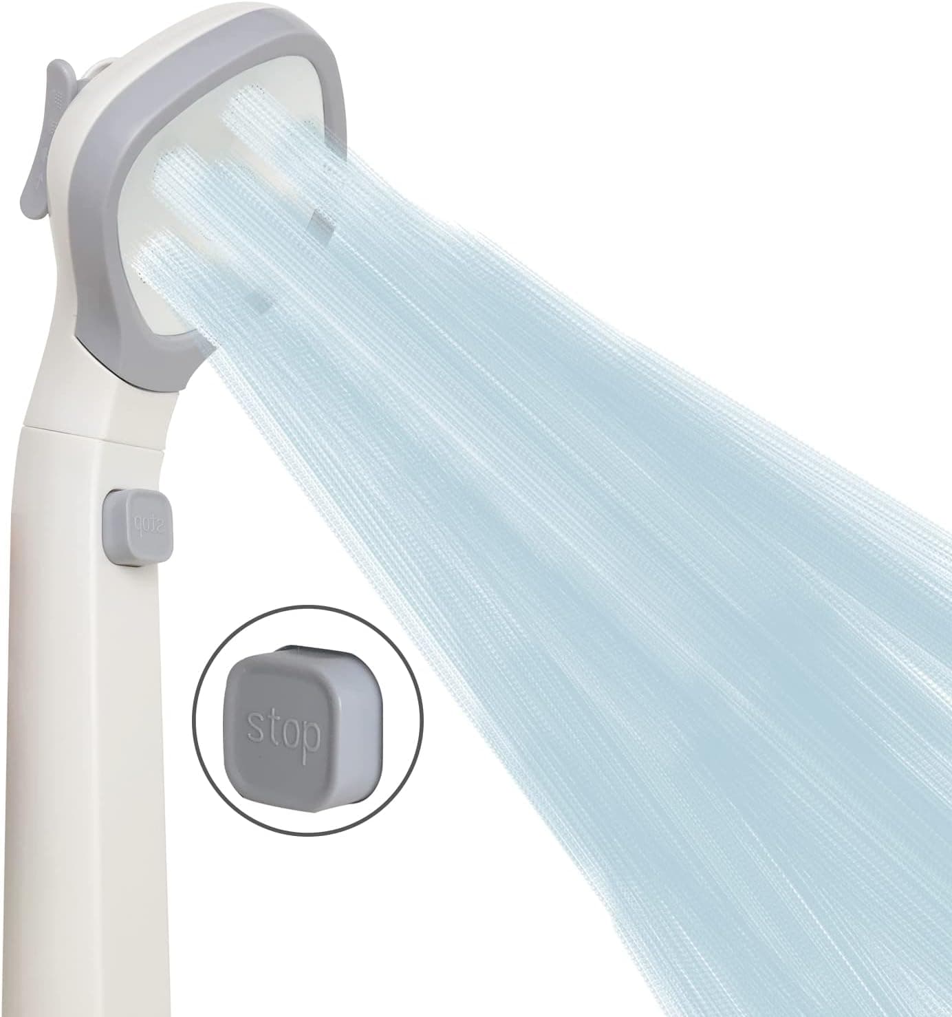 JCOLUSHI Adjustable Shower Head, High Pressure Handheld Shower Head with ON/Off Pause Switch 4-Settings Water Saving Showerhead (Grey), Gray