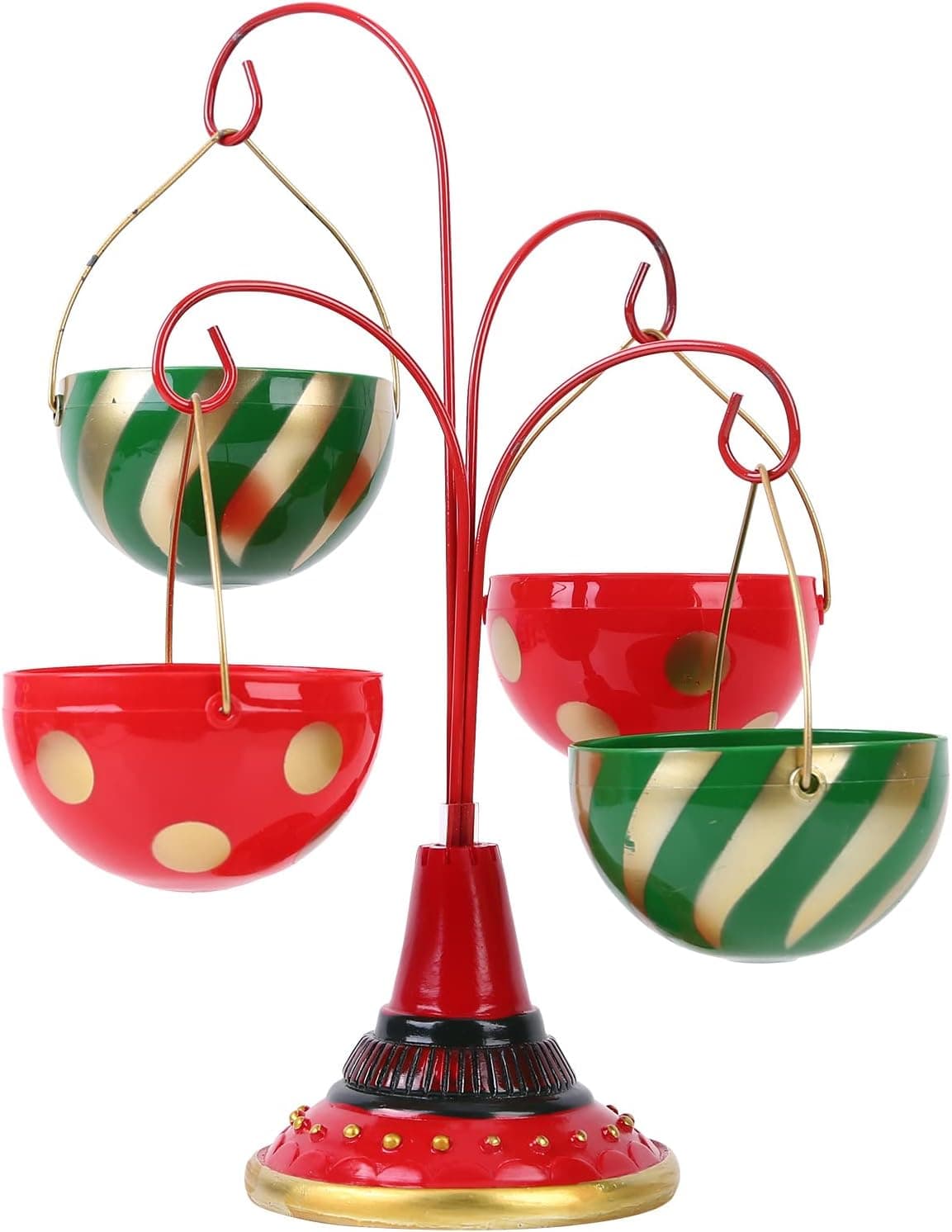 Holygloomy Be Merry Snack Bowl Stand Christmas Snack Serving Stand Christmas Snack Bowl Stand Table Four Bowls Snack Stand for Party Cupcake Holder
