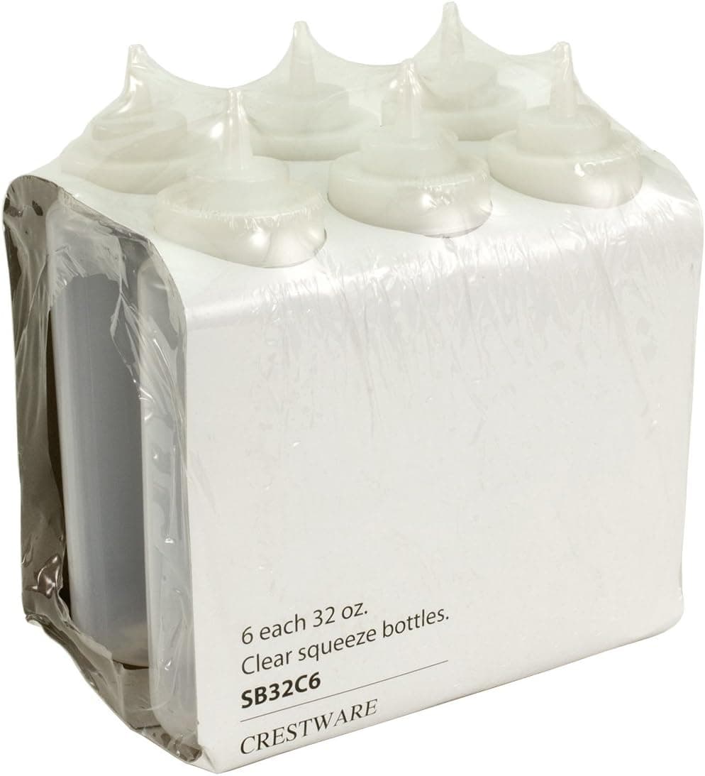 Crestware 32-Ounce Squeeze Bottle, 6-Pack