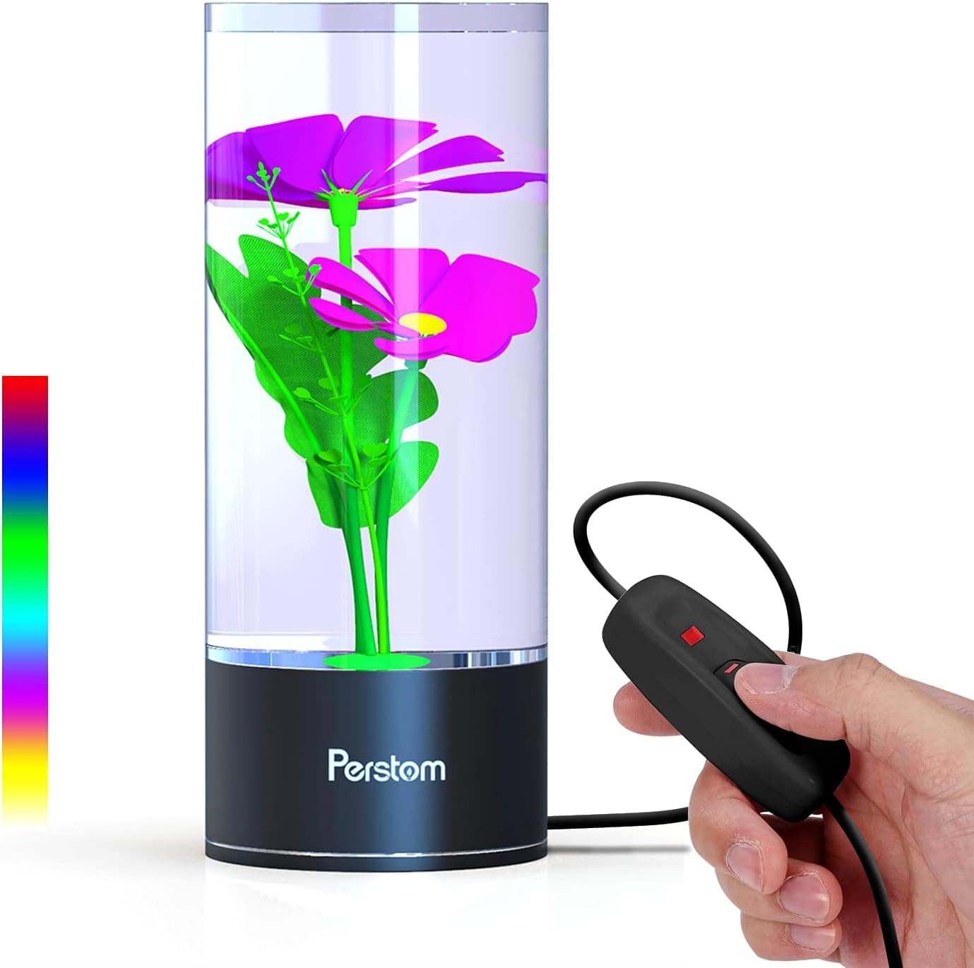 Perstom Night Light, Table Lamp for Kids Help to Sleep, Different Color Adjustable, Ornamental in Water Sealled as Shade, Domestic 120v & 6ft Length Cord with Switch, Purple Light