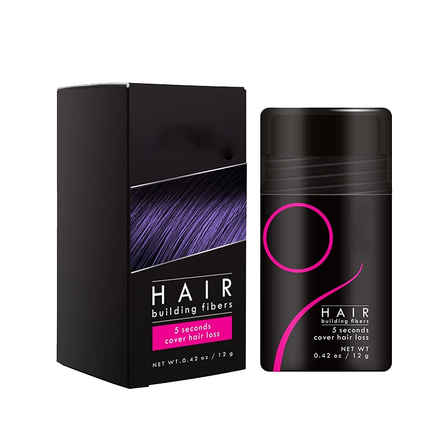 Wuerjo Hair Fluff Up Fiber Powder, 100% Natural Building Fibers - 5 Seconds Cover Up - Hair Thickener & Topper (Light Brown, 12g)