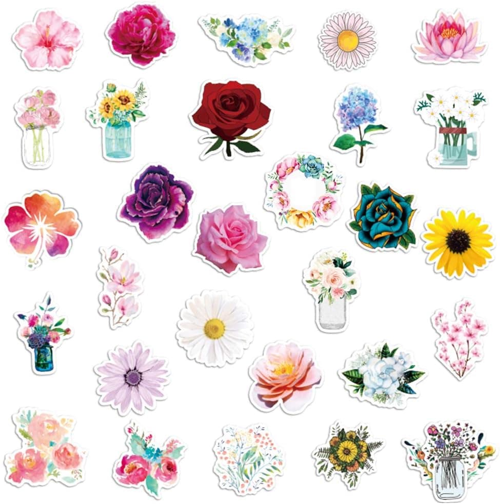 Aesthetic Stickers Pack, Waterproof Vinyl Stickers for Hydro Flask, Water Bottle, Laptop, Skateboard, Luggage, Phone, Cute VSCO Sticker Decals for VSCO Girl Kids Women, 50Pcs
