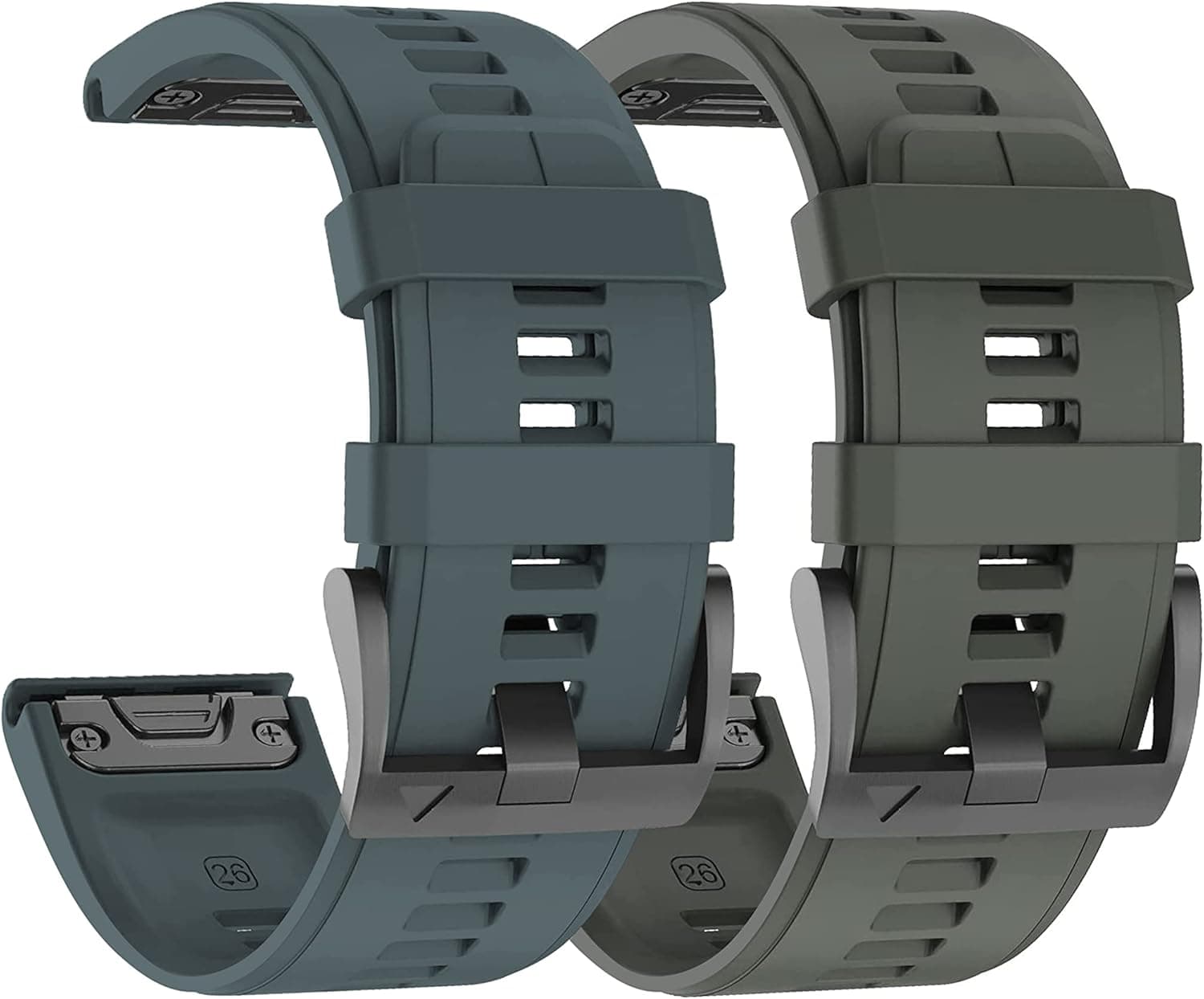 hellosy Compatible with Garmin Fenix 5X Watch Band, 26mm Soft Silicone Quick Release Replacement Watch Strap For Garmin Fenix 5X/ Fenix 5X Plus/Fenix 6X/Fenix 6X Pro/Fenix 7X/Fenix 3/Fenix 3HR/Tactix/Descent/D2/Quatix 3/Enduro