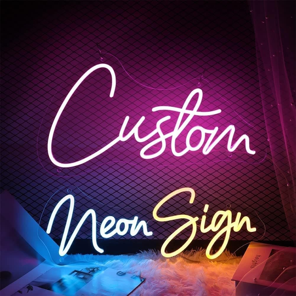 Veskonic Custom Neon Signs for Wall Decor,LED Neon Light Signs Customizable,Neon Name Sign Personalized for Wedding,Bedroom,Bar(Optional 1-3 Rows 16"-45" Long)