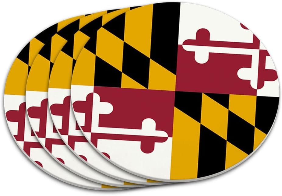 Maryland State Flag Coaster Set