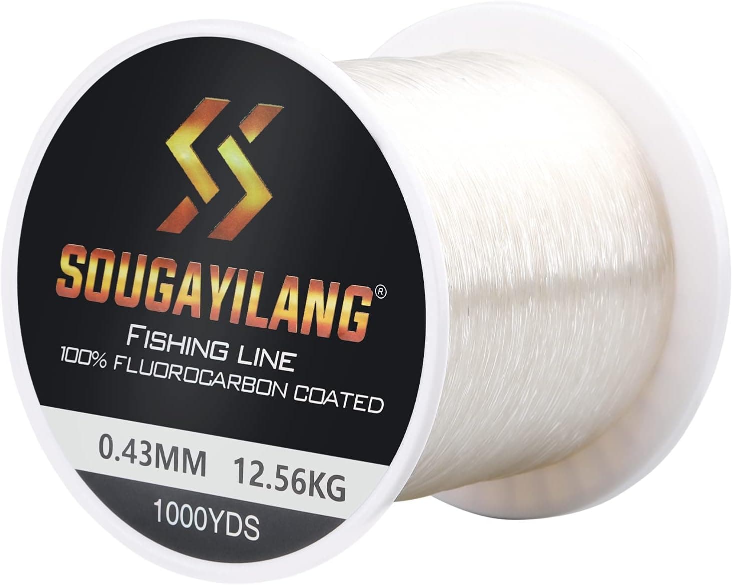 Sougayilang Fluorocarbon Powerful Fishing Line,100% Pure Fluorocarbon Coated,Abrasion Resistance,Virtually Invisible in Water Upgrade Fluorocarbon Coated Fishing Line (500yds/0.30)