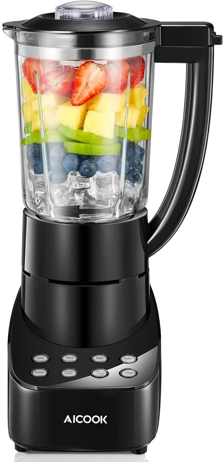 Blender 5 Speed Smoothie Blender Make Smoothies, Ice and Frozen Fruit Drinks, 48oz Glass Jar Smoothie Maker with 700W and Stainless Steel Blade for Efficient Crush, Dishwasher Safe by AICOOK