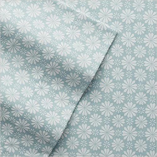 Cuddl Duds King Flannel Sheet with Deep Pockets, 4-Pieces - Blue Snowflake Geo