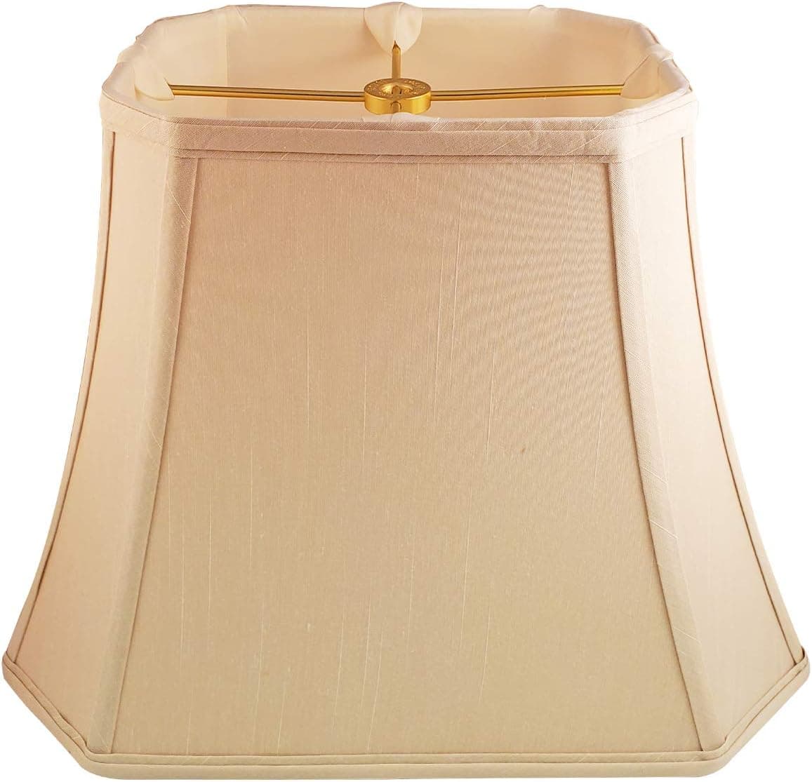 Royal Designs Rectangle Cut Corner Lamp Shade, Beige, (5 x 6.5) x (8 x 12) x 10
