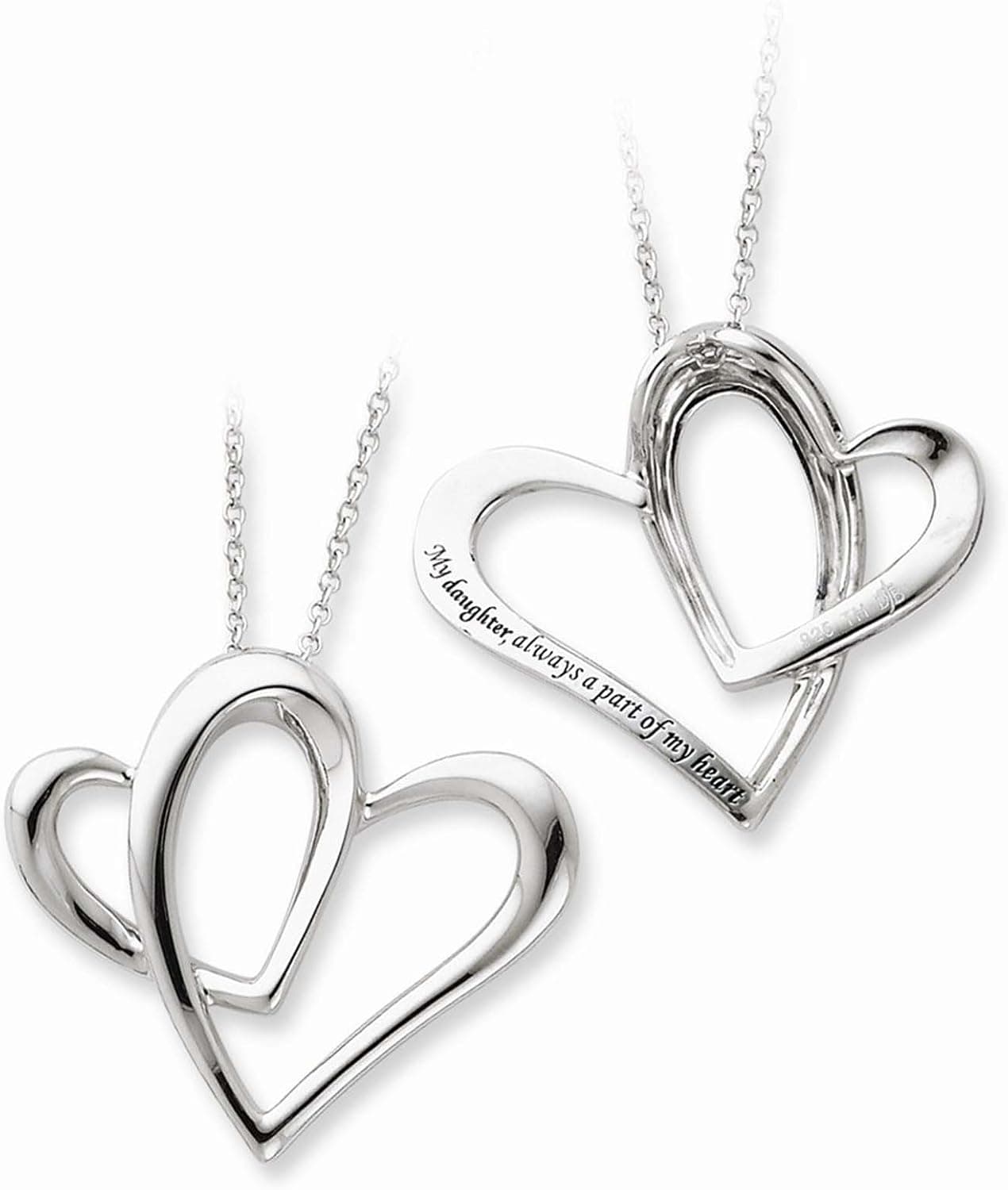 Goldia Sterling Silver Daughter A Part of My Heart 18in Necklace