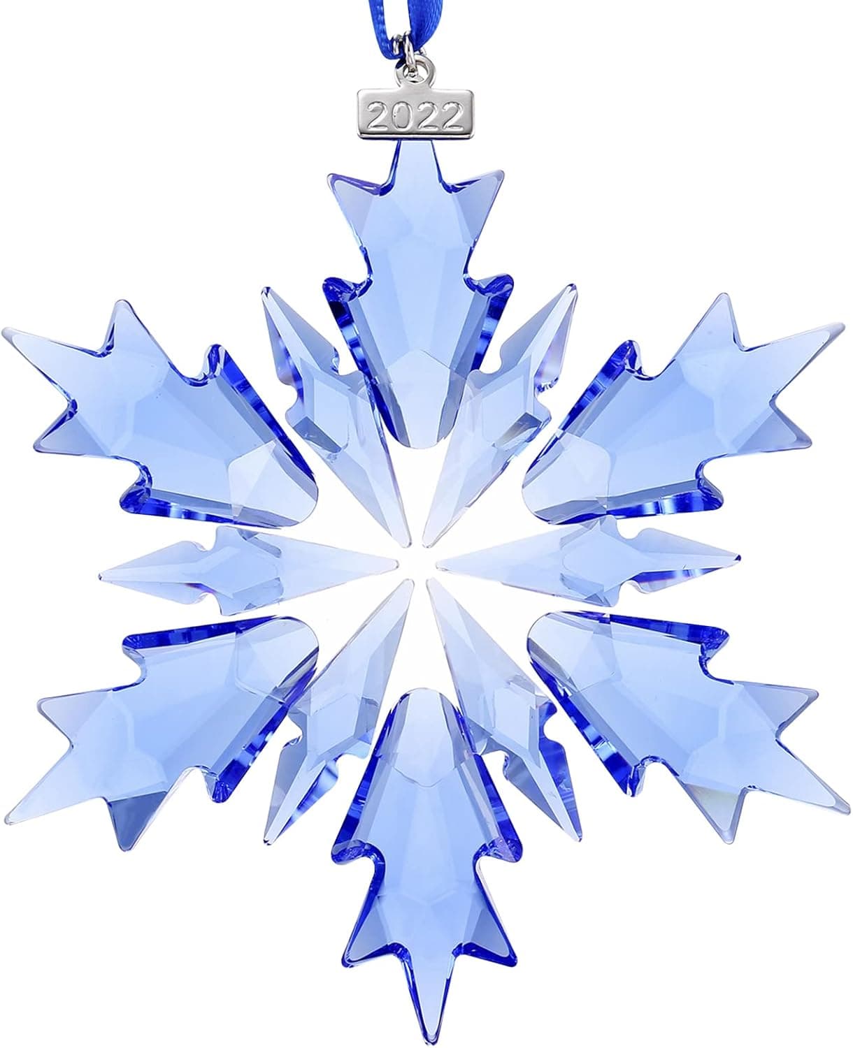 kese 2022 Annual Snowflake Crystal Ornaments (Blue, 2022)