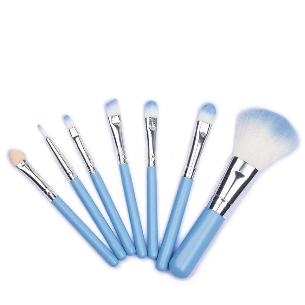 7Pcs Makeup Brushes Set,Canserin Powder Foundation Eyeshadow Eyeliner Lip Brush (Blue)