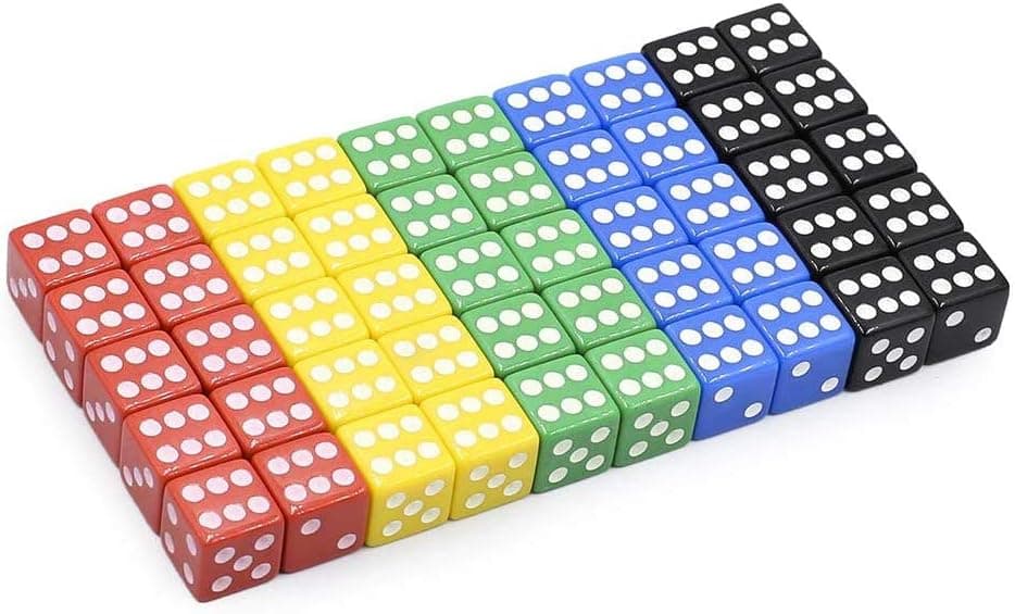50 Pack Translucent & Solid 6-Sided Game Dice 5 Sets of Vintage Colors 16Mm Dice for Board Games & Teaching Math Dice Set Classroom Accessories Dice Set RPG Dice …