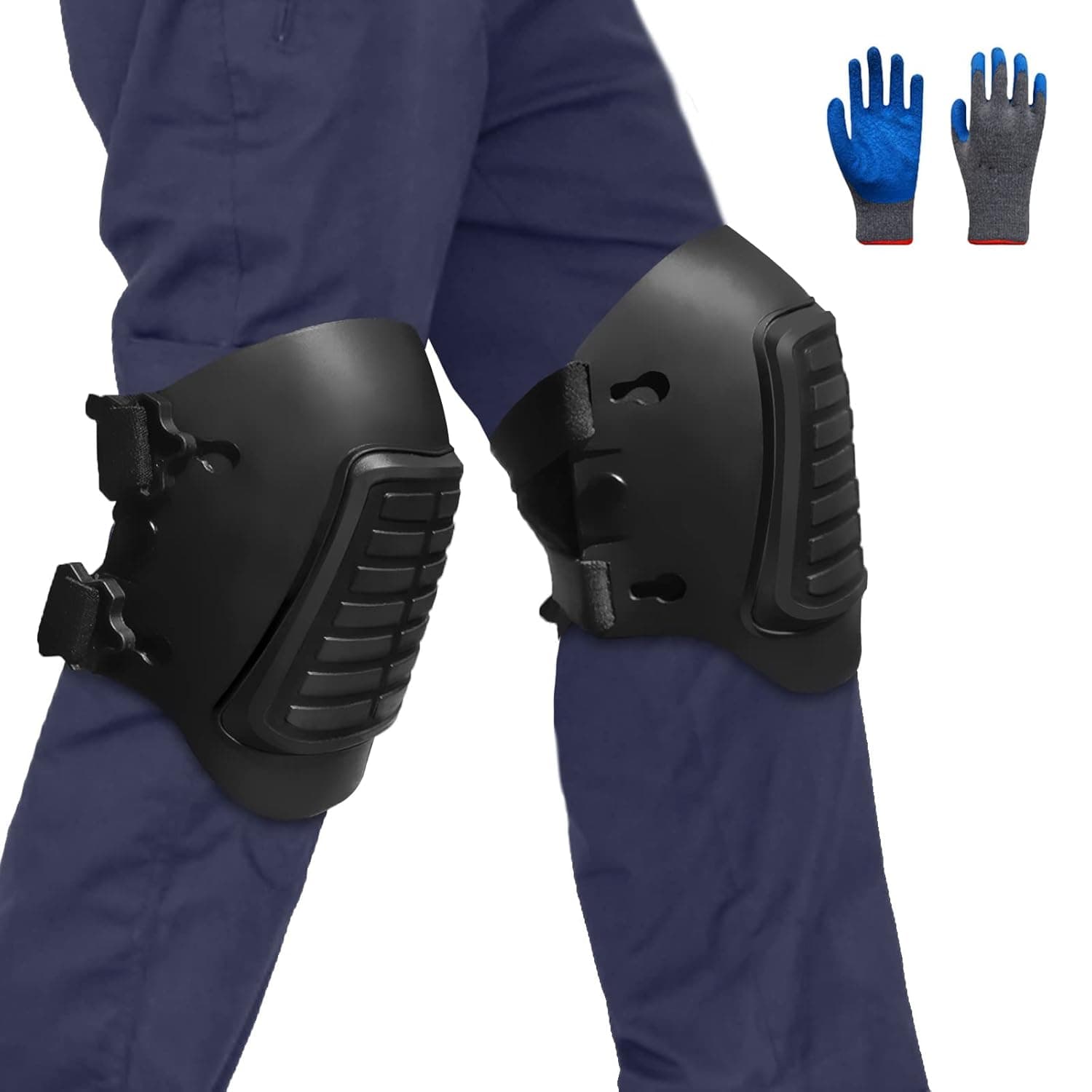 WORKDUDE Knee Pads for Work, Impact Resistant Gel Pad Anti Slip Adjustable Strap Work Knee Pads for Construction, Roofing, Electrician, Flooring