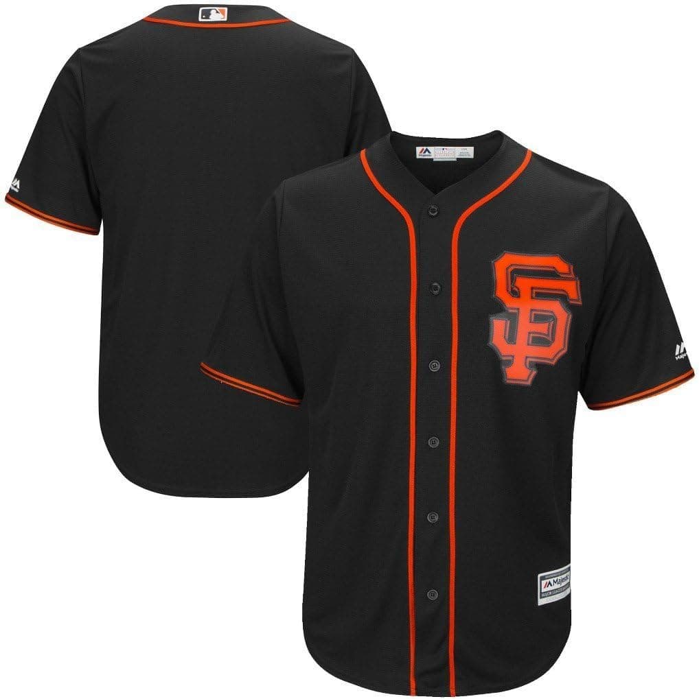 VF San Francisco Giants New MLB Mens Majestic Cool Base Replica Jersey Black Big & Tall Sizes