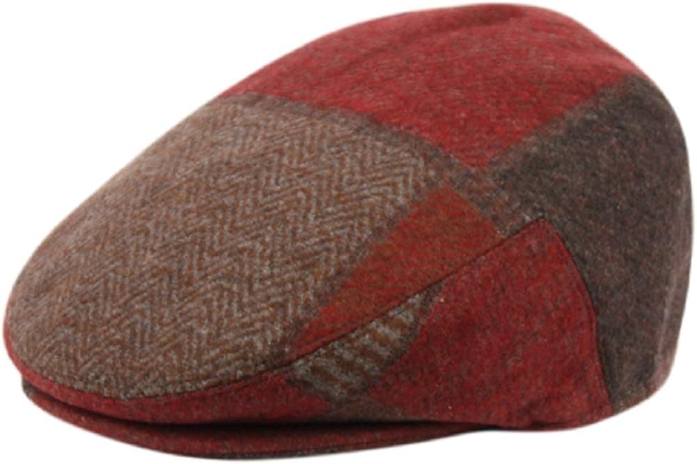 Men's Premium Wool Blend Classic Flat Ivy Newsboy Collection Hat ,2761-Burgundy, X-Large