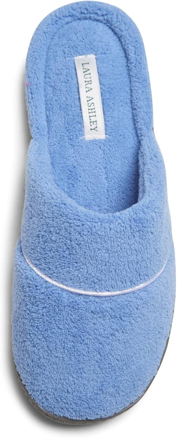Laura Ashley Women's Spa Slip-On Rugged Scuff Slippers with Memory Foam | House Slippers with Cushioned Insole for LadiesFoam