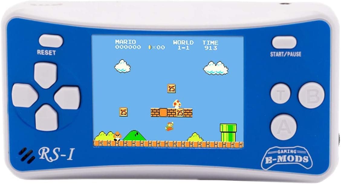 Hisonders 8-Bit Retro Portable Video Game Player for Kids, Handheld Console Built in 162 Games (Blue)