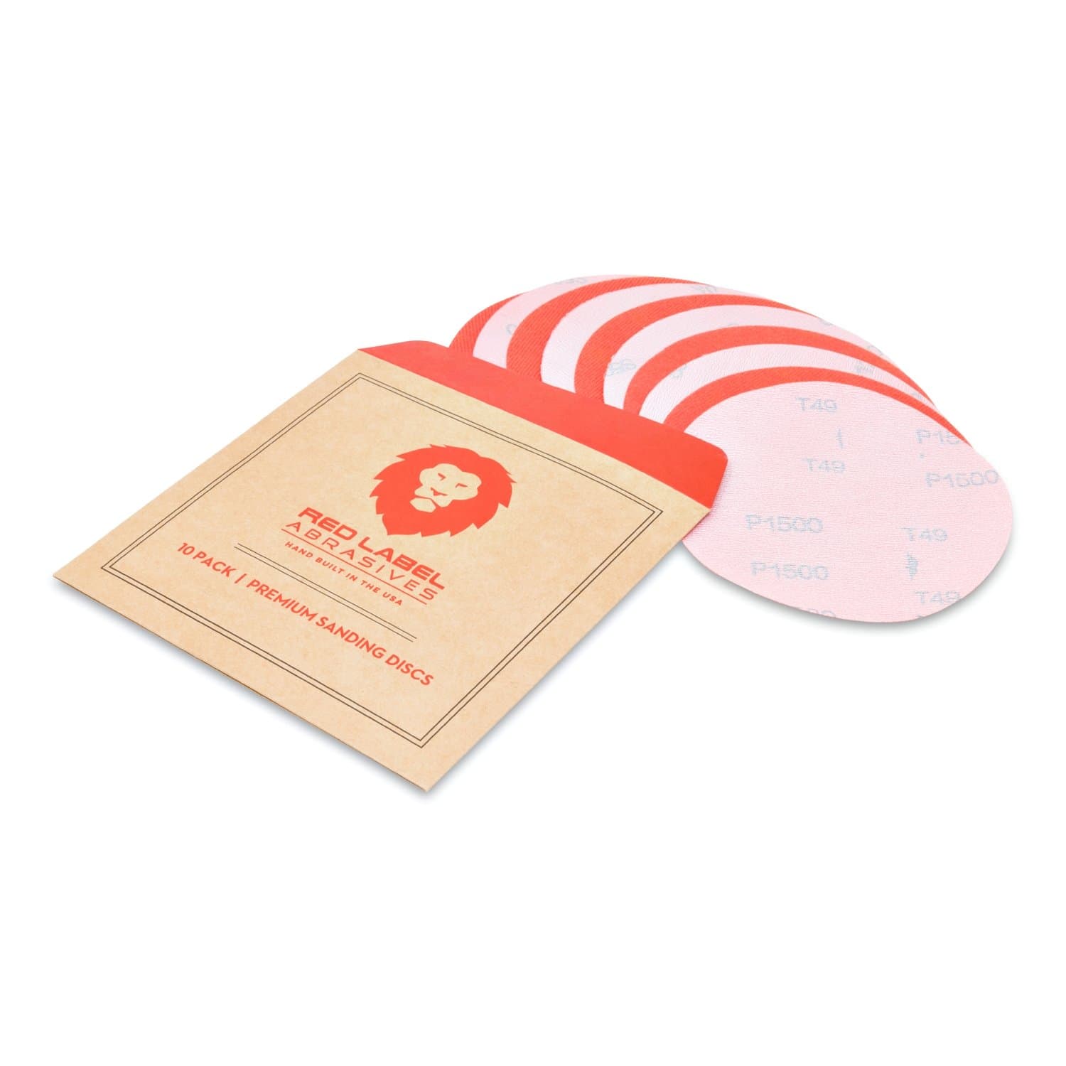 5 Inch 1500 Grit High Performance Hook and Loop Wet / Dry Film Sanding Discs, 10 Pack