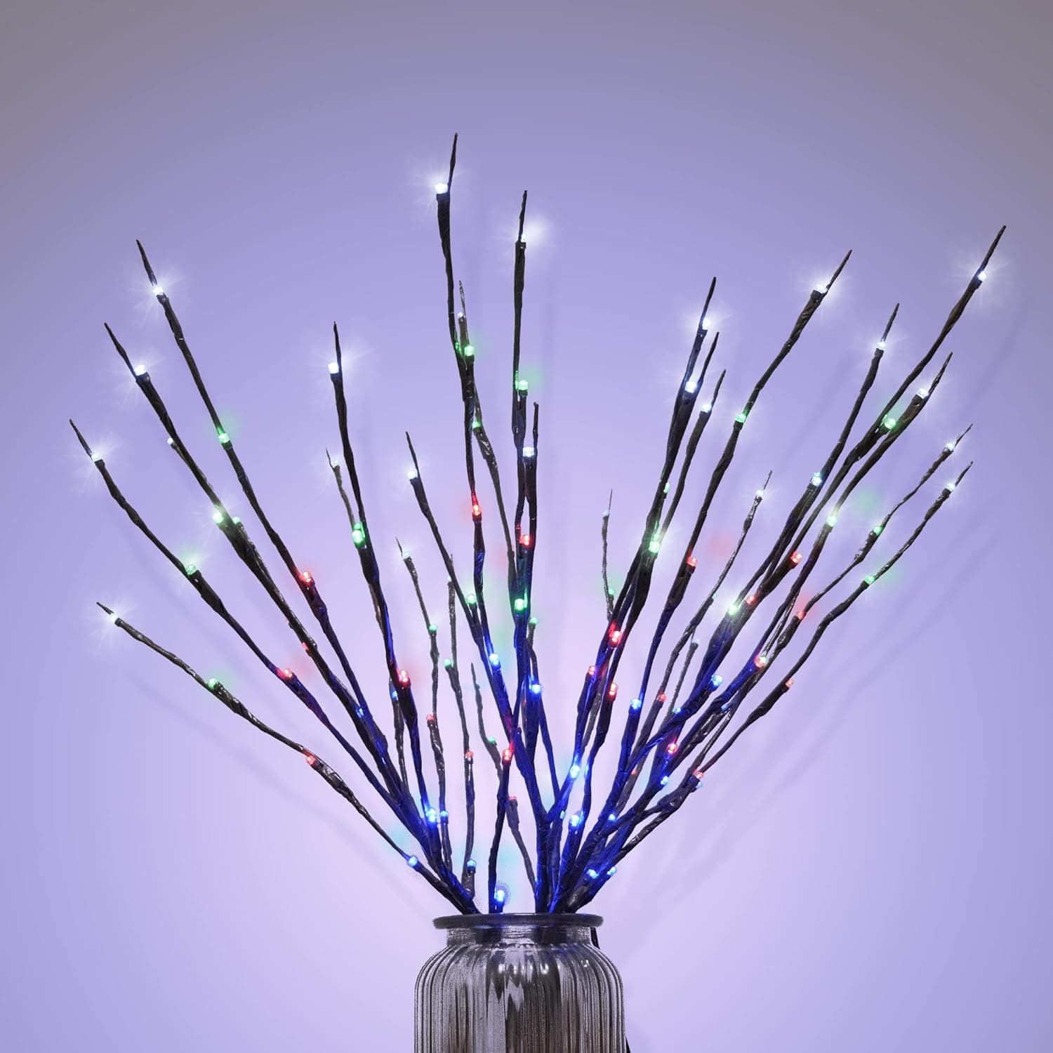 RENUS Branch Lights Twig Light USB Powered 8 Flashing Modes by Remote Control.Branch Lights for Indoor and Outdoor (6pcs, Multi-Colored)