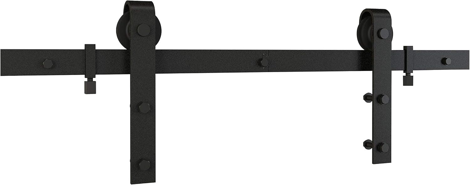 National Hardware N700-003 Interior Sliding Barn Door Hardware Two Piece Classic Kit, 72 in, Matte Black