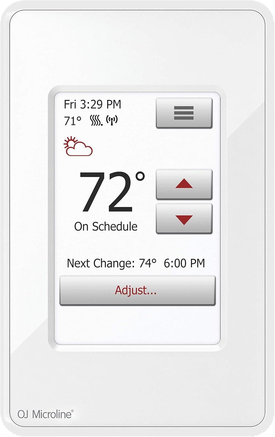 OJ Microline Electric Radiant Floor Heating Thermostat, WiFi Programmable Thermostat with GFCI, Dual Sensing, Dual Voltage, with Intuitive Touch Screen Interface, UWG4-4999, Includes Floor Sensor