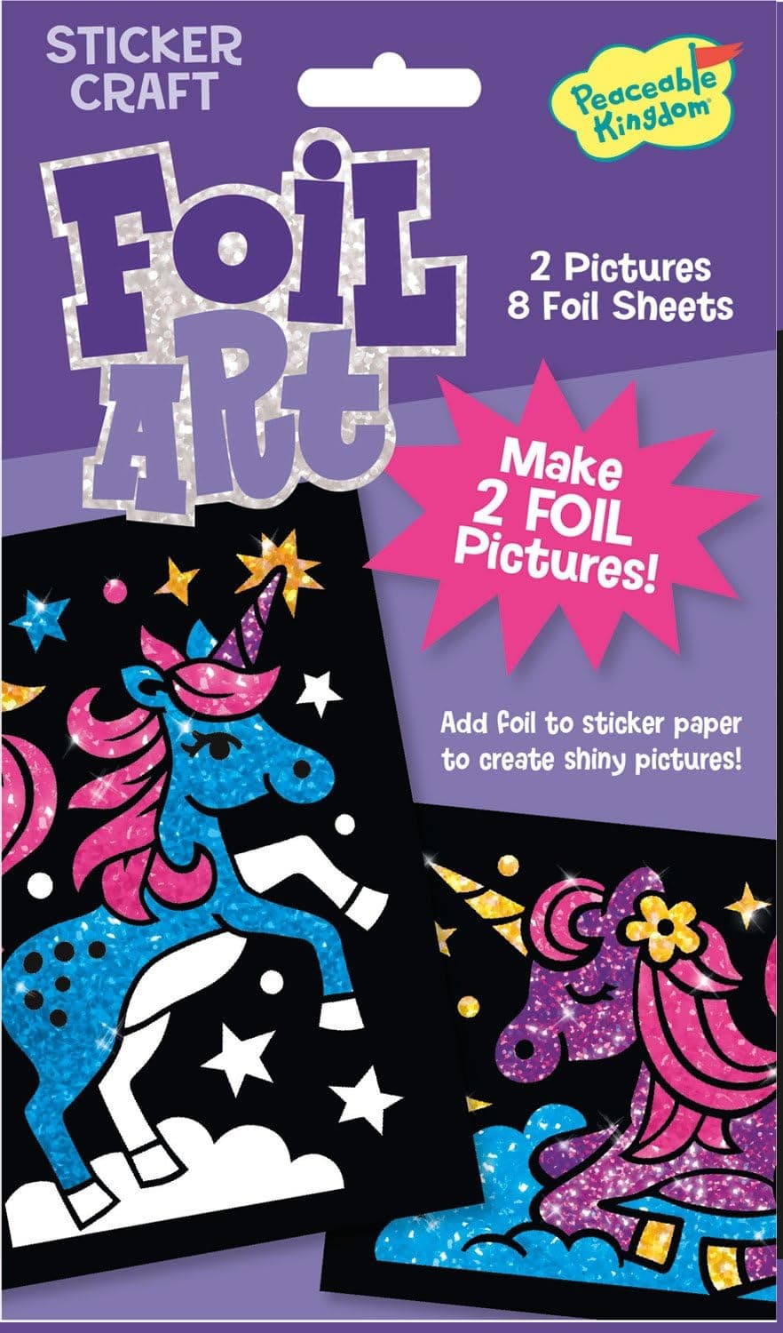 Peaceable Kingdom Sticker Crafts Magical Unicorns Foil Art Kit for Kids