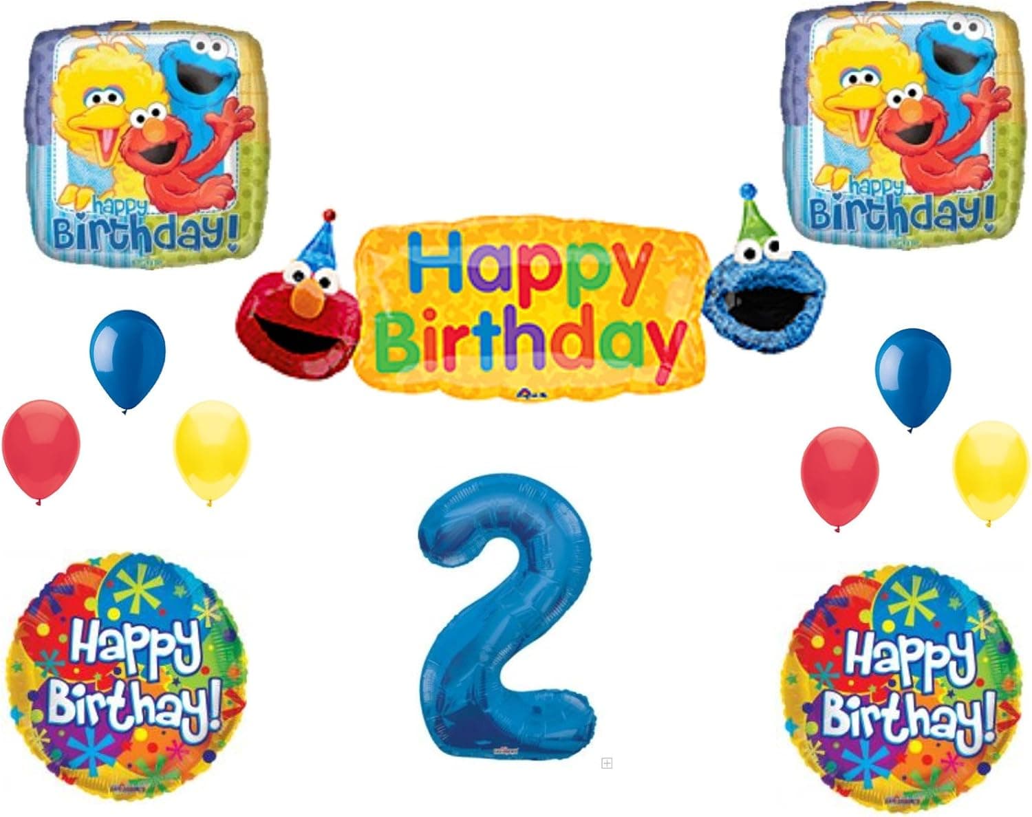 SESAME STREET 2nd Banner Happy Birthday Party Balloons Decoration Supplies Elmo Cookie Monster