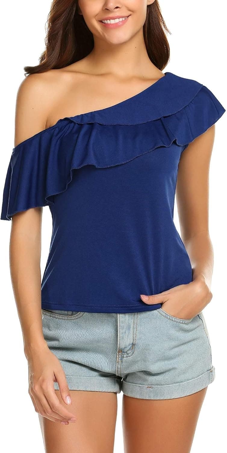 Gumod Women's Summer Short Sleeve T-Shirt Casual Chiffon Tops Blouses