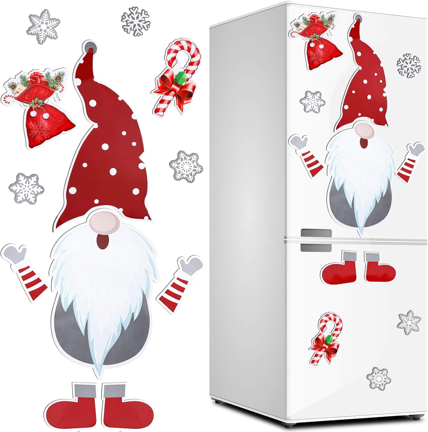 Christmas Gnome Magnets Set Christmas Refrigerator Magnets Christmas Gnome Magnet Stickers for Christmas Holiday Decorations, Fridge, Metal Door, Office Cabinets Decor