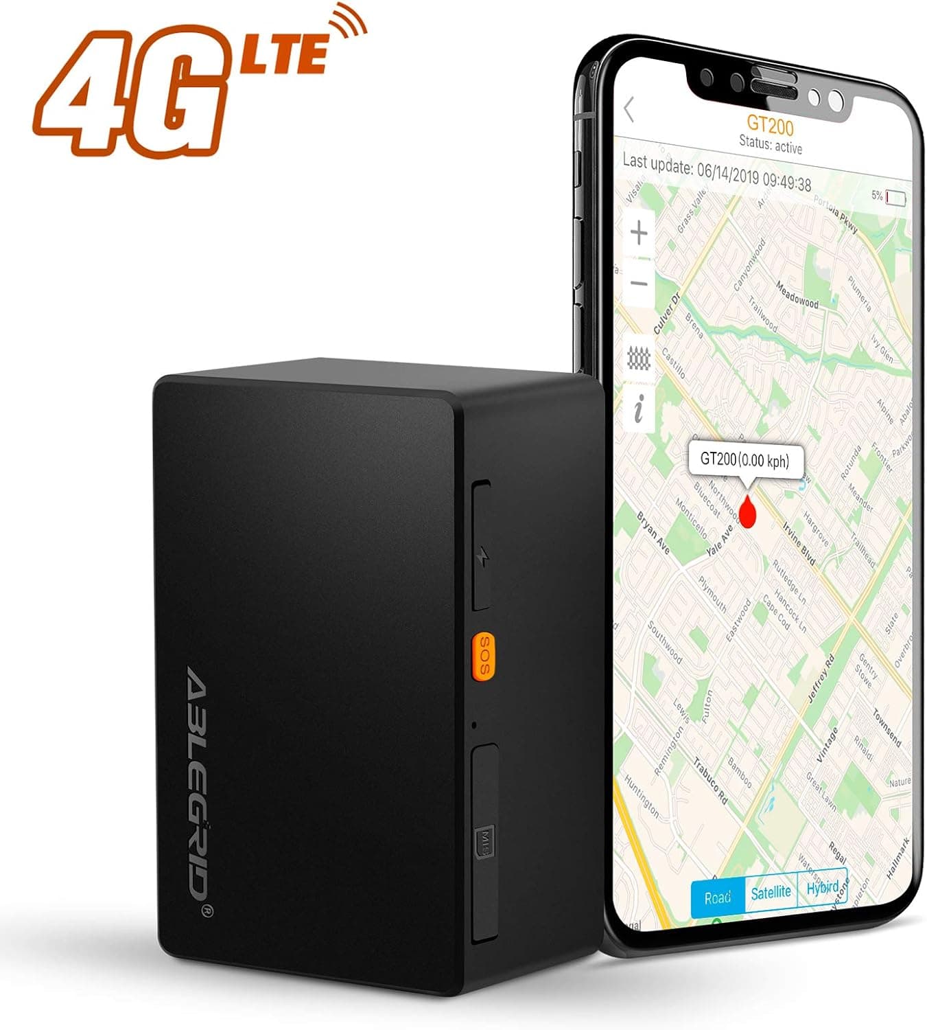 ABLEGRID GPS Tracker for Vehicles, 6800mAh-30 Days 4G LTE Real-time GPS Tracking Device for Vehicles and Persons Portable Hidden Magnetic Mini GPS Locator Tracker for Cars - with Global SIM Card