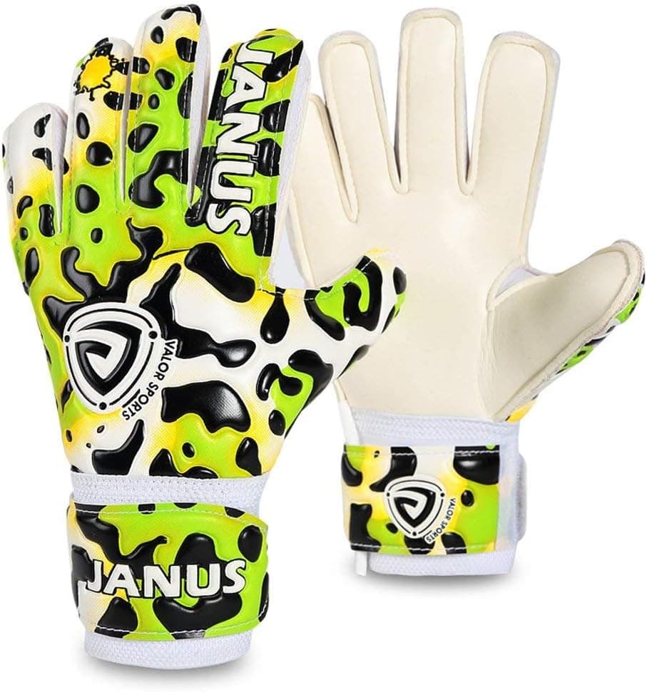ATHPIK Goalie Goalkeeper Gloves for Kids & Youth Fingersave, pro Soccer Gloves with Grip, Football Goalie Gloves for Kids 8-12, Boys, Girls, Size 5/6/7