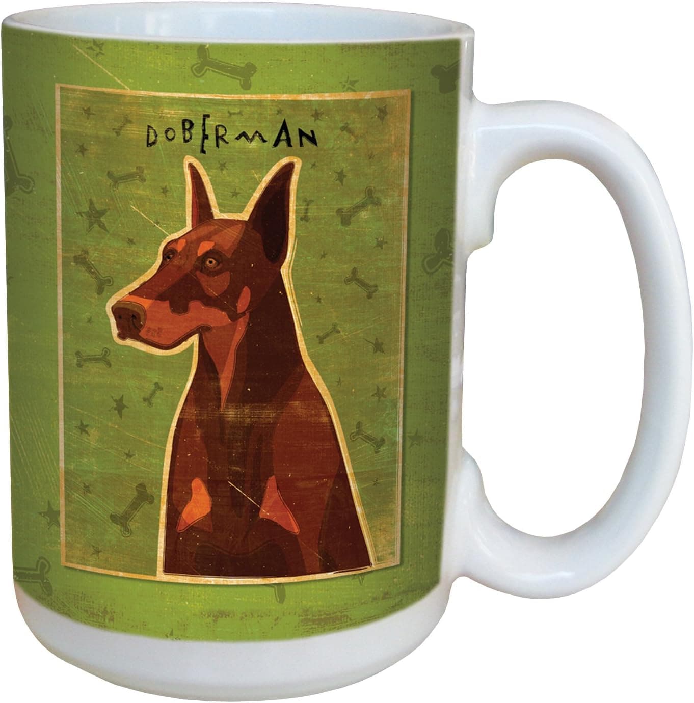 Tree-Free Greetings sg44036 Red Doberman by John W. Golden Ceramic Mug with Full-Sized Handle, 15-Ounce
