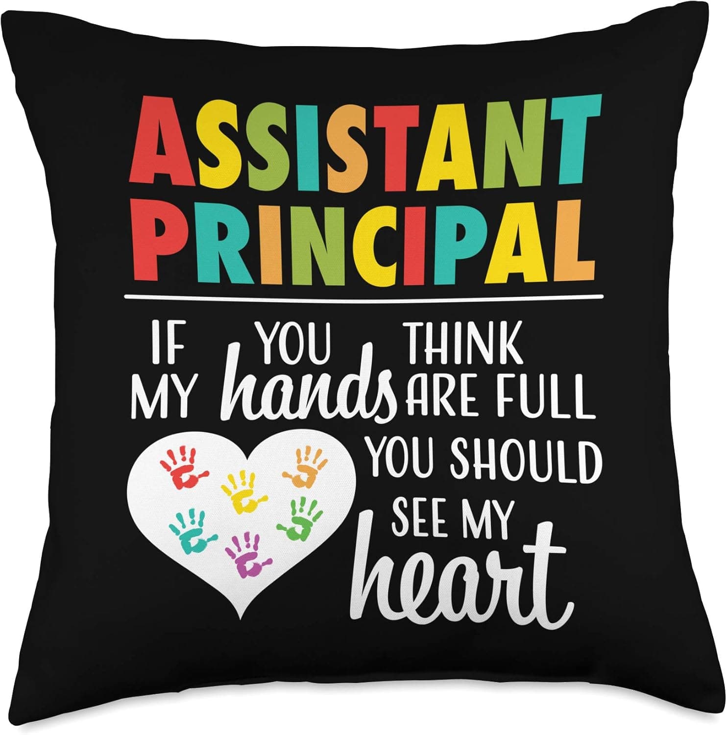Assistant Principal Gifts Co. Cute Assistant Principal School Teacher Appreciation Gift Throw Pillow, 18x18, Multicolor