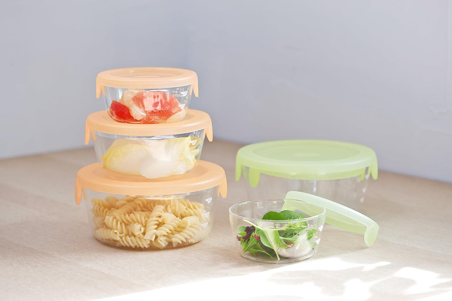 Hario Stacky 3-Piece Food Storage Container Set, Orange